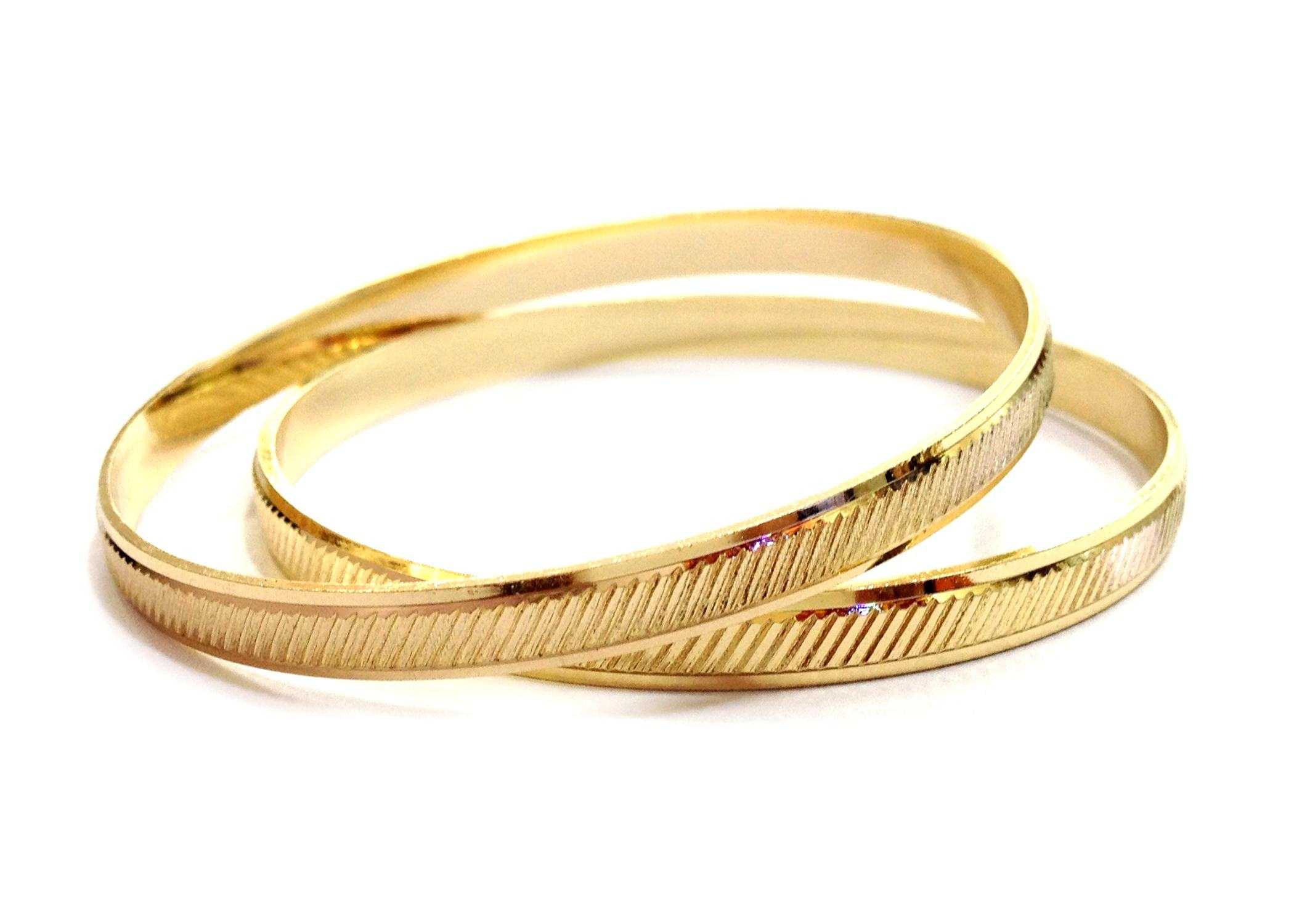 half round gold bangles