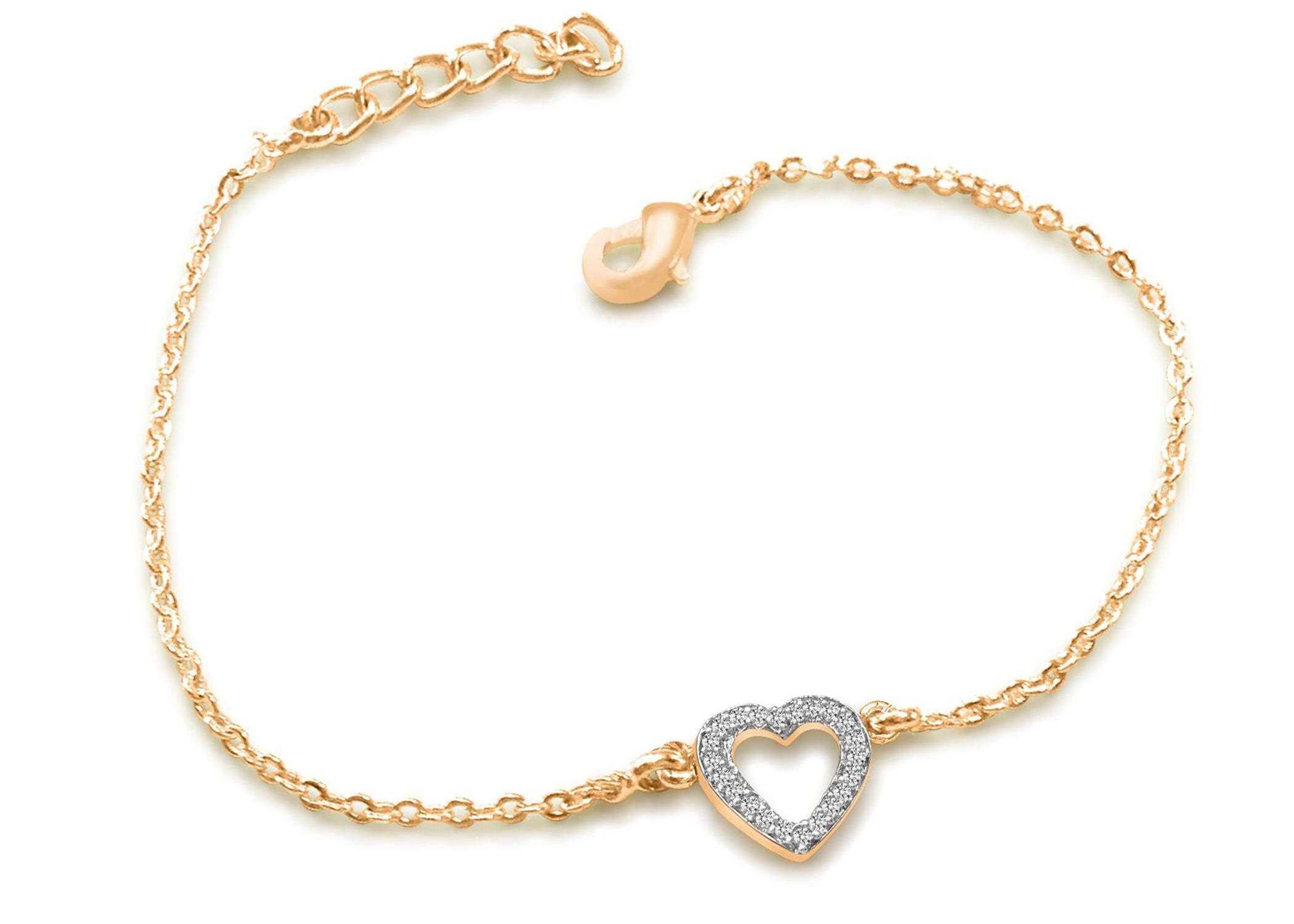 Gold And Diamond Heart Shape Bracelet Stock Photo  Download Image Now   Bangle Beauty Bracelet  iStock