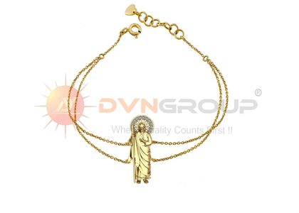 Gold Plated Saint Jude Bracelet With Cz