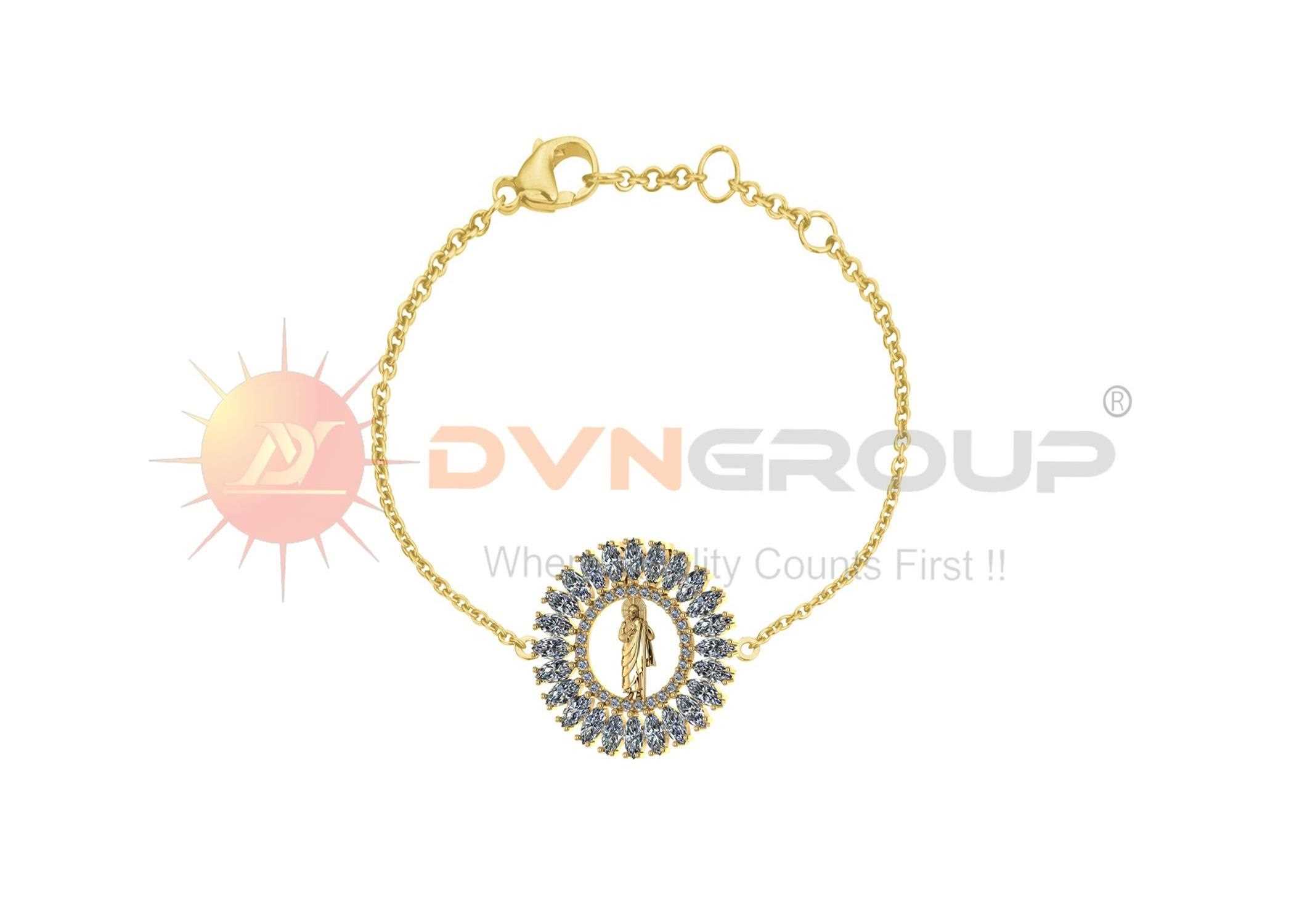 Gold Plated Cz Saint Jude Bracelet