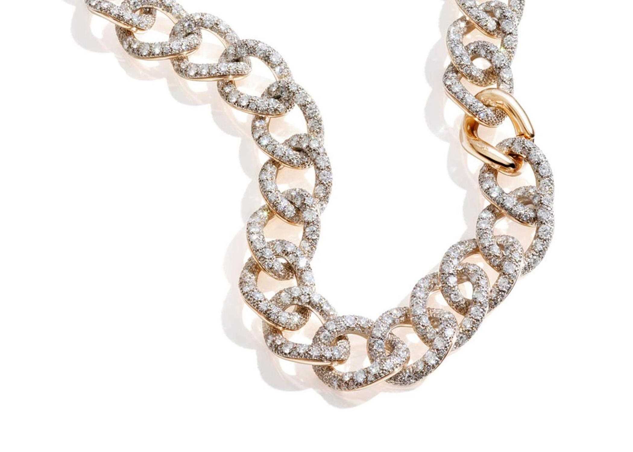 Gold Plated CZ Studded Curb Chain