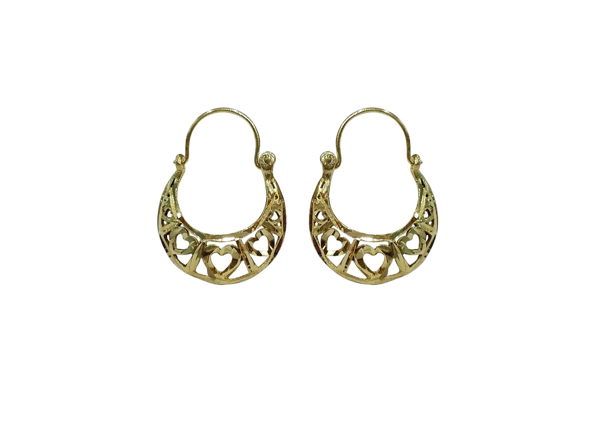 Gold Plated Basket Hoop Earrings