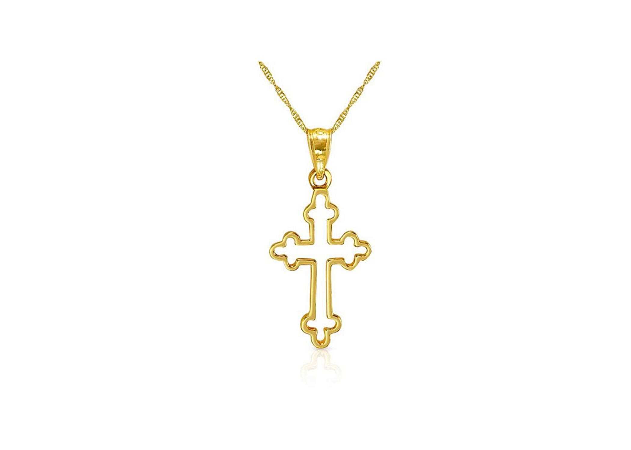 cut out cross pendant